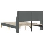 Bed Frame with Headboard Dark Grey 153 x 203 cm Fabric