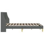 Bed Frame with Headboard Dark Grey 153 x 203 cm Fabric