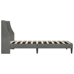 Bed Frame with Headboard Dark Grey 90 x 190 cm Velvet