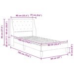 Bed Frame with Headboard Dark Grey 90 x 190 cm Velvet
