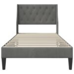 Bed Frame with Headboard Dark Grey connect plate