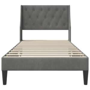Bed Frame with Headboard Dark Grey connect plate
