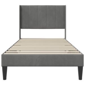 Bed Frame with Headboard Dark Grey 90 x 190 cm Velvet