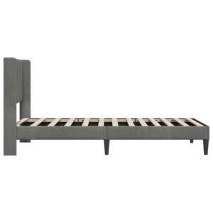 Bed Frame with Headboard Dark Grey 90 x 190 cm Velvet