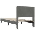 Bed Frame with Headboard Dark Grey connect plate