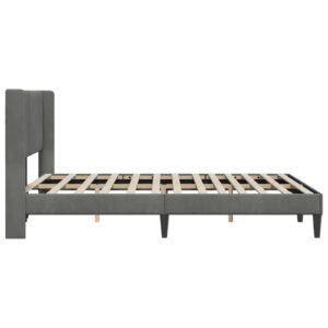 Bed Frame with Headboard Dark Grey 137 x 190 cm Velvet