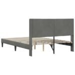 Bed Frame with Headboard Dark Grey 153 x 203 cm Velvet