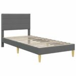 Bed Frame with Headboard Dark Grey 90 x 190 cm Fabric