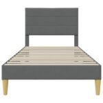 Bed Frame with Headboard Dark Grey 90 x 190 cm Fabric
