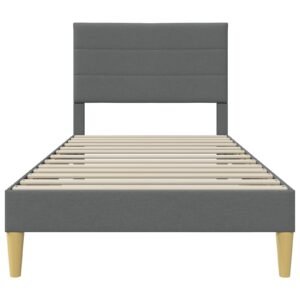 Bed Frame with Headboard Dark Grey 90 x 190 cm Fabric