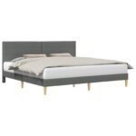 Bed Frame with Headboard Dark Grey 180 x 200 cm Fabric
