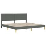 Bed Frame with Headboard Dark Grey 180 x 200 cm Fabric