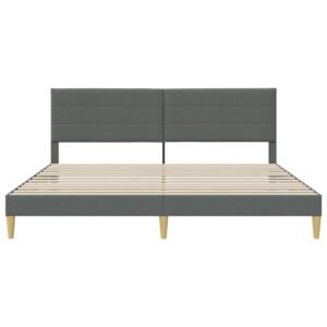 Bed Frame with Headboard Dark Grey 180 x 200 cm Fabric