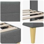 Bed Frame with Headboard Dark Grey 107 x 203 cm Fabric
