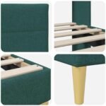 Bed Frame with Headboard Dark Grey 137 x 190 cm Fabric