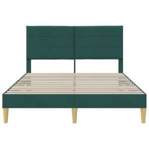 Bed Frame with Headboard Dark Grey 153 x 203 cm Fabric