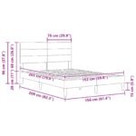 Bed Frame with Headboard Dark Grey 153 x 203 cm Fabric
