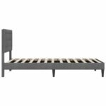 Bed Frame with Headboard Dark Grey 107 x 203 cm Velvet