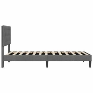 Bed Frame with Headboard Dark Grey 107 x 203 cm Velvet