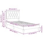 Bed Frame with Headboard Dark Grey 107 x 203 cm Velvet