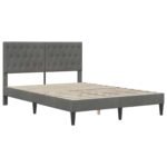Bed Frame with Headboard Dark Grey 137 x 190 cm Velvet