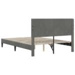 Bed Frame with Headboard Dark Grey 153 x 203 cm Velvet