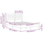 Bed Frame with Headboard Dark Grey 153 x 203 cm Velvet