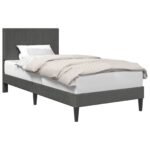 Bed Frame with Headboard Dark Grey 90 x 190 cm Corduroy Fabric