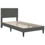 Bed Frame with Headboard Dark Grey 90 x 190 cm Corduroy Fabric