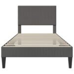 Bed Frame with Headboard Dark Grey 90 x 190 cm Corduroy Fabric