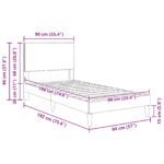 Bed Frame with Headboard Dark Grey 90 x 190 cm Corduroy Fabric