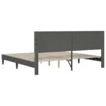 Bed Frame with Headboard Dark Grey 180 x 200 cm Corduroy Fabric