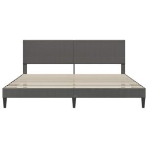 Bed Frame with Headboard Dark Grey 180 x 200 cm Corduroy Fabric