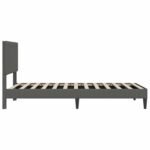 Bed Frame with Headboard Dark Grey 107 x 203 cm Corduroy Fabric