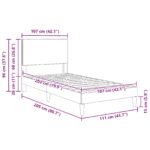 Bed Frame with Headboard Dark Grey 107 x 203 cm Corduroy Fabric