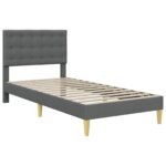 Bed Frame with Headboard Dark Grey 90 x 190 cm Fabric