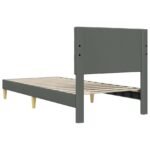 Bed Frame with Headboard Dark Grey 90 x 190 cm Fabric
