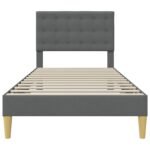 Bed Frame with Headboard Dark Grey 90 x 190 cm Fabric