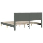 Bed Frame with Headboard Dark Grey 180 x 200 cm Fabric