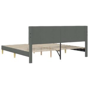 Bed Frame with Headboard Dark Grey 180 x 200 cm Fabric