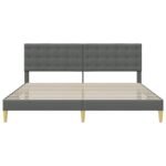 Bed Frame with Headboard Dark Grey 180 x 200 cm Fabric