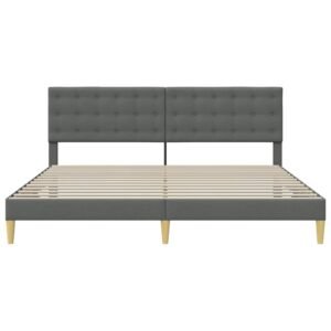 Bed Frame with Headboard Dark Grey 180 x 200 cm Fabric