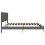 Bed Frame with Headboard Dark Grey 180 x 200 cm Fabric