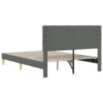 Bed Frame with Headboard Dark Grey 137 x 190 cm Fabric