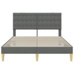 Bed Frame with Headboard Dark Grey 137 x 190 cm Fabric