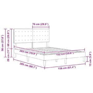 Bed Frame with Headboard Dark Grey 153 x 203 cm Fabric