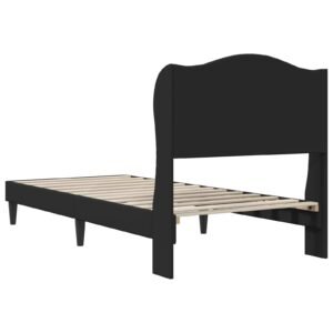 Bed Frame with Headboard Black 90 x 190 cm Faux Leather