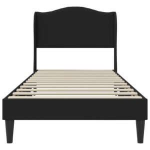 Bed Frame with Headboard Black 107 x 203 cm Faux Leather