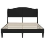 Bed Frame with Headboard Black 152 x 203 cm Faux Leather