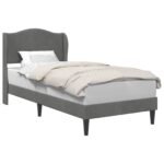 Bed Frame with Headboard Dark Grey 90 x 190 cm Velvet